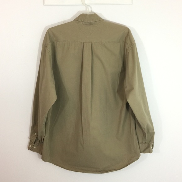 Tommy Hilfiger Lg Khaki Long Sleeve Button Shirt - Picture 2 of 6